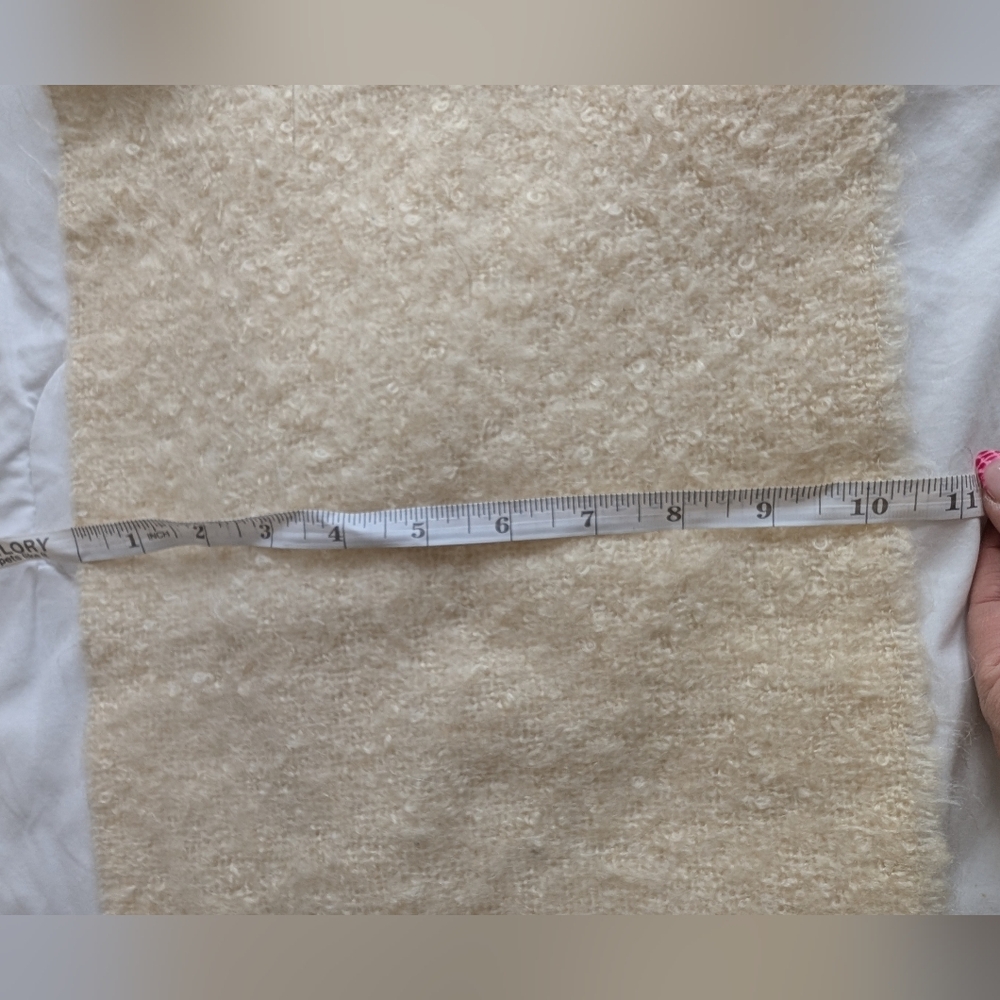 Simons | Made In France Ivory Wool/Mohair Scarf - Picture 4 of 5